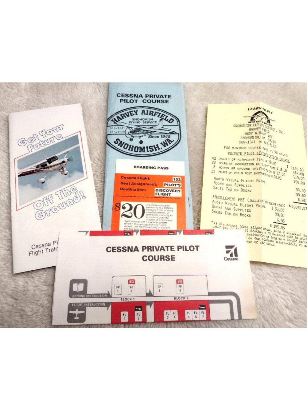 Harvey Airfield Snohomish Washington Cessna Pilot Course Flight Training Vintage